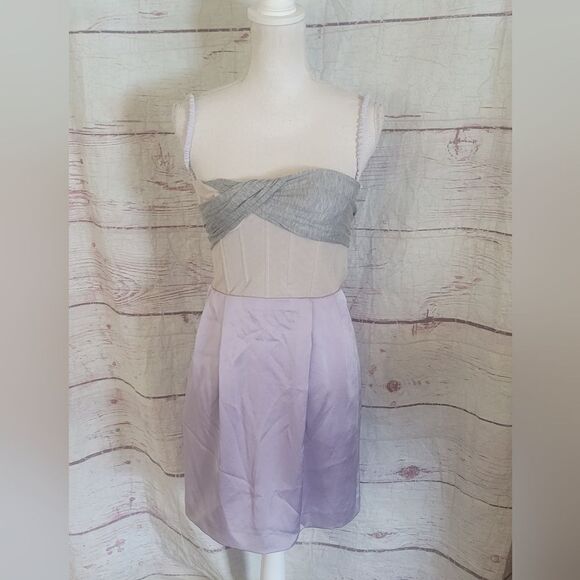 Carven Lavender and Gray Corset Dress Size 36/ Small - Picture 1 of 6